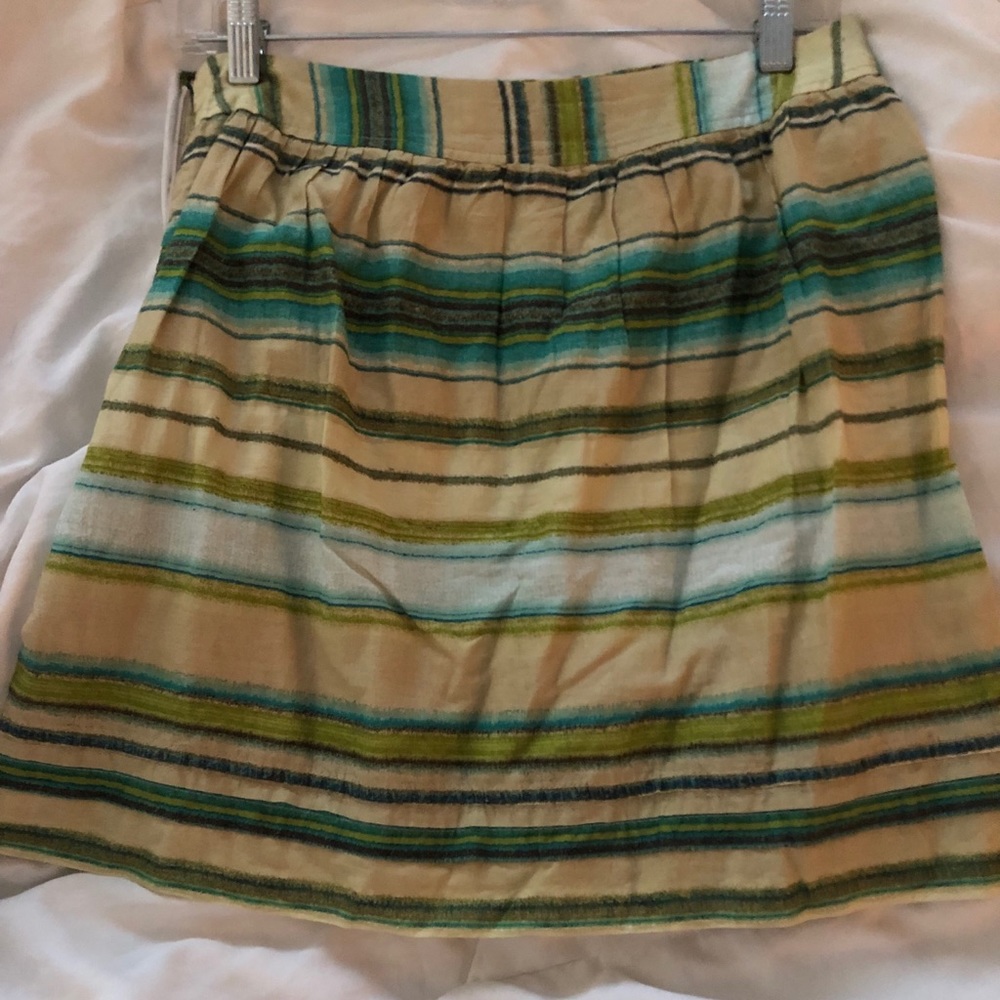 ✨ Ann Taylor LOFT Tan, Green, & Blue Striped skirt